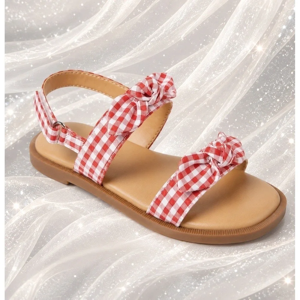 Toddler Girl Sandals by Cat & Jack Lillie Gingham Red Size 10 New With‎ Tags